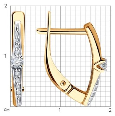 Серьги Diamant 51-220-01970-1 вес 1.81 г золото, бриллиант купить,NaN