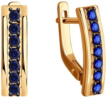 Серьги Diamant 51-220-02520-1 вес 3.13 г золото, сапфир купить,NaN