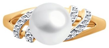 Кольцо Diamant 51-310-02320-1_17 размер 17 вес 2.13 г золото, жемчуг купить,NaN