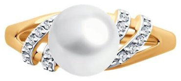 Кольцо Diamant 51-310-02320-1_17 размер 17 вес 2.13 г золото, жемчуг купить,NaN