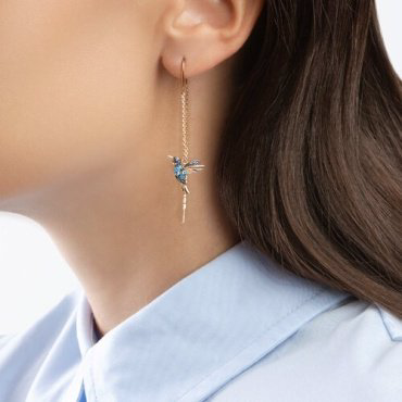 Серьги-цепочки SOKOLOV 725373 вес 2.57 г золото, топаз купить,NaN
