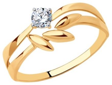 Кольцо Diamant 51-110-01260-1 размер 18.5 вес 1.77 г золото, фианит купить,NaN
