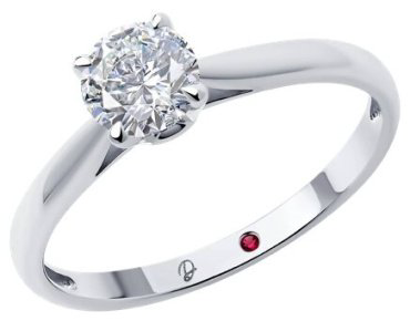 Кольцо Diamant 52-210-02383-1_18 размер 18 вес 1.89 г золото, рубин купить,NaN