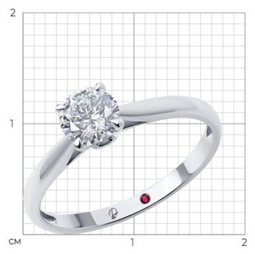Кольцо Diamant 52-210-02383-1_18 размер 18 вес 1.89 г золото, рубин купить,NaN