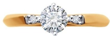 Кольцо Diamant 51-110-02251-1 размер 18 вес 1.55 г золото, фианит купить,NaN