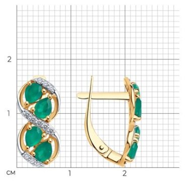 Серьги SOKOLOV 728237 вес 2.94 г золото, фианит купить,NaN