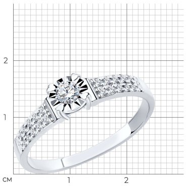 Кольцо SOKOLOV 1011803_18 размер 18 вес 1.98 г золото, бриллиант купить,NaN