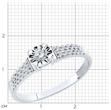 Кольцо SOKOLOV 1011803_18 размер 18 вес 1.98 г золото, бриллиант купить,NaN