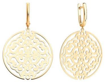 Серьги Diamant 51-121-02109-1 вес 6.59 г золото, без вставок купить,596569