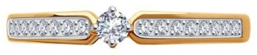 Кольцо Diamant 51-110-01964-1_17-5 размер 17.5 вес 1.34 г золото, фианит купить,NaN