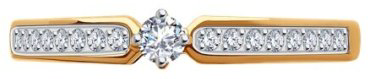 Кольцо Diamant 51-110-01964-1_17-5 размер 17.5 вес 1.34 г золото, фианит купить,NaN