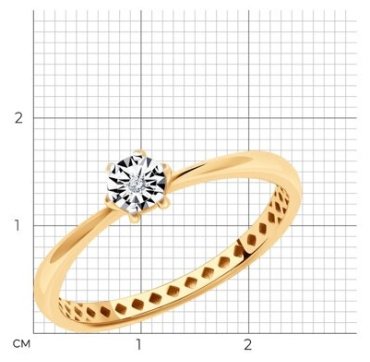Кольцо Diamant 51-210-01466-1_17-5 размер 17.5 вес 1.14 г золото, бриллиант купить,252706