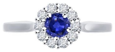Кольцо Diamant 52-210-01779-1 размер 17.5 вес 1.61 г золото, бриллиант, сапфир купить,NaN