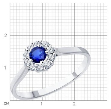 Кольцо Diamant 52-210-01779-1 размер 17.5 вес 1.61 г золото, бриллиант, сапфир купить,NaN