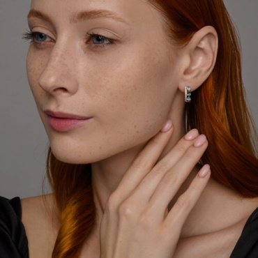 Серьги SOKOLOV 728897 вес 2.64 г золото, фианит, топаз купить,249085
