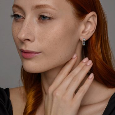 Серьги SOKOLOV 728897 вес 2.64 г золото, фианит, топаз купить,249085