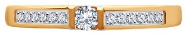 Кольцо Diamant 51-110-02054-1_17 размер 17 вес 1.29 г золото, фианит купить,NaN
