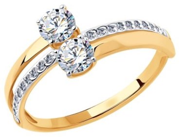 Кольцо Diamant 51-110-00724-1_175 размер 17.5 вес 1.47 г золото, фианит купить,NaN