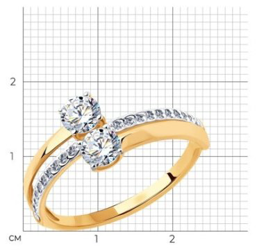 Кольцо Diamant 51-110-00724-1_165 размер 16.5 вес 1.46 г золото, фианит купить,NaN