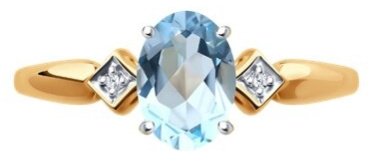 Кольцо Diamant 51-310-01919-1_17-5 размер 17.5 вес 1.46 г золото, топаз купить,NaN