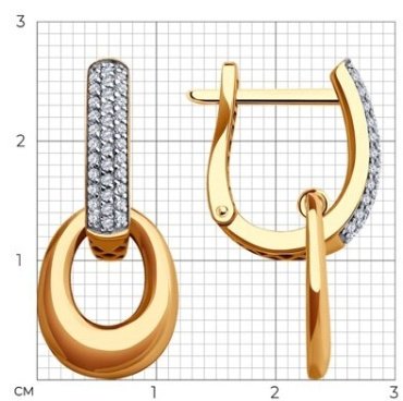 Серьги SOKOLOV 0200344 вес 3.92 г золото, фианит купить,412871
