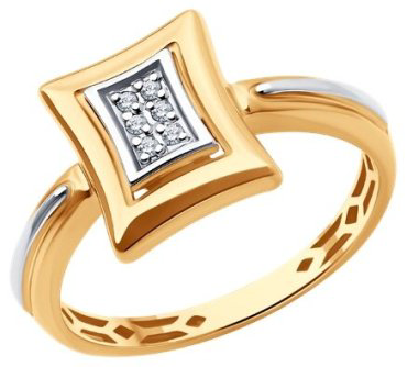 Кольцо Diamant 51-210-02128-1_18 размер 18 вес 2.79 г золото, бриллиант купить,NaN