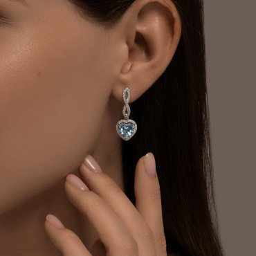 Серьги SOKOLOV 728777-3 вес 4.76 г золото, топаз, фианит купить,NaN