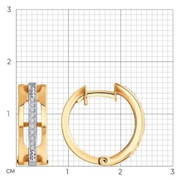 Серьги Diamant 51-220-01890-1 вес 2.88 г золото, бриллиант купить,NaN