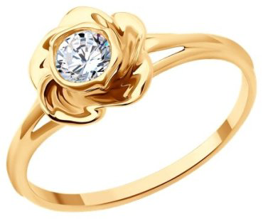 Кольцо Diamant 51-110-02292-1_17-5 размер 17.5 вес 2.05 г золото, фианит купить,NaN