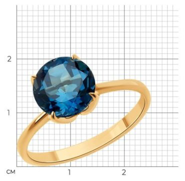Кольцо Diamant 51-310-02058-2_18-5 размер 18.5 вес 2.34 г золото, топаз купить,NaN