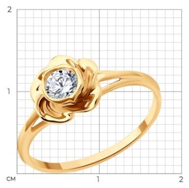 Кольцо Diamant 51-110-02292-1_17-5 размер 17.5 вес 2.05 г золото, фианит купить,NaN