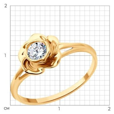 Кольцо Diamant 51-110-02292-1_17-5 размер 17.5 вес 2.05 г золото, фианит купить,NaN