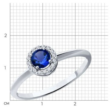 Кольцо Diamant 52-210-01772-1 размер 17.5 вес 1.3 г золото, бриллиант, сапфир купить,NaN