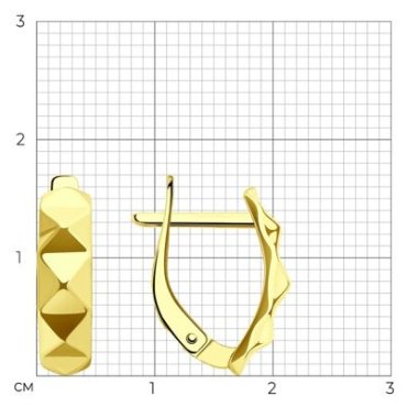 Серьги Diamant 53-120-02280-1 вес 2.25 г золото, без вставок купить,NaN