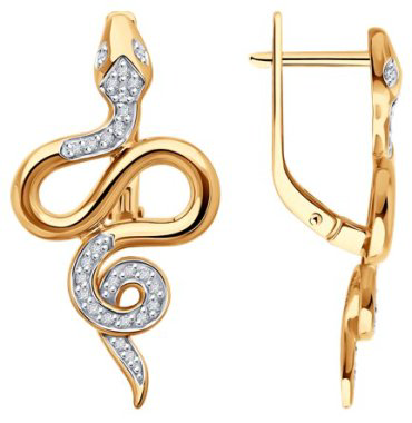 Серьги Diamant 51-220-02738-1 вес 4.87 г золото, бриллиант 119600941 купить,NaN