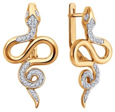 Серьги Diamant 51-220-02738-1 вес 4.87 г золото, бриллиант 119600941 купить,NaN