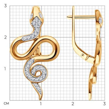 Серьги Diamant 51-220-02738-1 вес 4.87 г золото, бриллиант 119600941 купить,NaN
