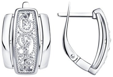 Серьги Diamant 94-120-00655-1 вес 3.53 г серебро, без вставок купить,23598