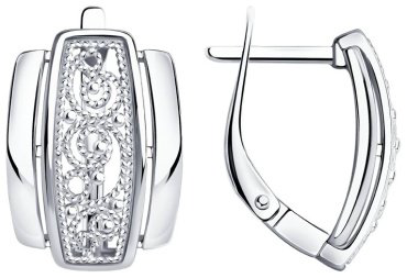 Серьги Diamant 94-120-00655-1 вес 3.53 г серебро, без вставок купить,23598