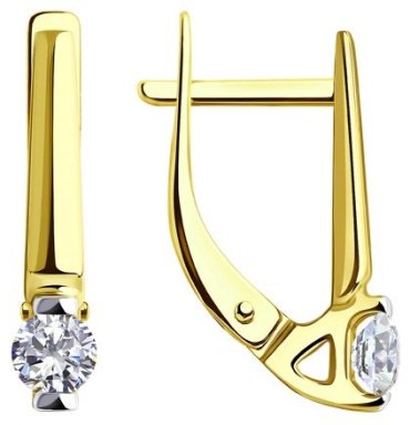 Серьги Diamant 53-120-00840-1 вес 1.9 г золото, фианит купить,NaN