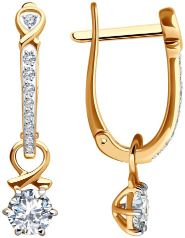 Серьги SOKOLOV 0200291 вес 2.99 г золото, фианит купить,NaN