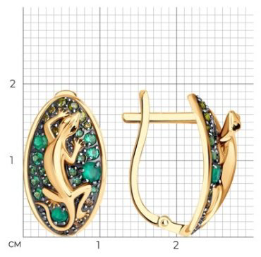 Серьги SOKOLOV 727939 вес 4.95 г золото, агат, фианит купить,371390