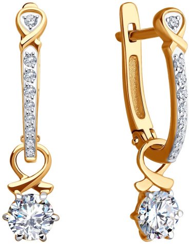 Серьги SOKOLOV 0200291 вес 2.99 г золото, фианит купить,NaN