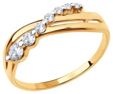 Кольцо LUXOR JEWELRY LUXOR 018523_18.5_1.75 размер 18.5 вес 1.75 г золото, фианит купить,NaN