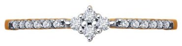 Кольцо Diamant 51-110-02399-1_17 размер 17 вес 1.04 г золото, фианит купить,NaN