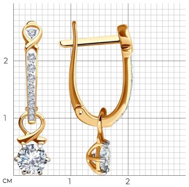 Серьги SOKOLOV 0200291 вес 2.99 г золото, фианит купить,NaN