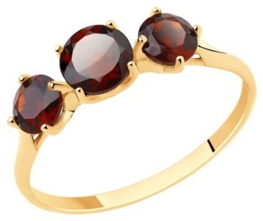 Кольцо Diamant 51-310-00293-2_18-5 размер 18.5 вес 1.58 г золото, гранат купить,NaN