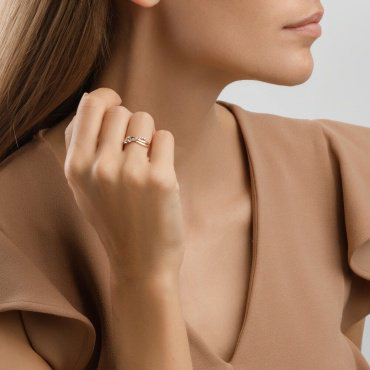 Кольцо LUXOR JEWELRY LUXOR 018523_18.5_1.75 размер 18.5 вес 1.75 г золото, фианит купить,NaN