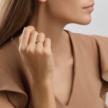 Кольцо LUXOR JEWELRY LUXOR 018523_18.5_1.75 размер 18.5 вес 1.75 г золото, фианит купить,NaN