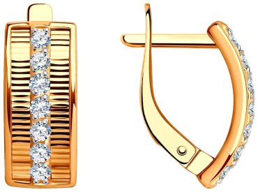 Серьги Diamant 51-120-01581-1 вес 2.92 г золото, фианит купить,NaN